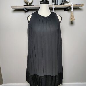 English Factory Black Pleated Mini Dress